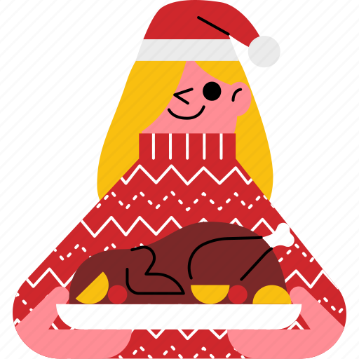 Mom, and, turkey, food, dinner, christmas, eve icon - Download on Iconfinder
