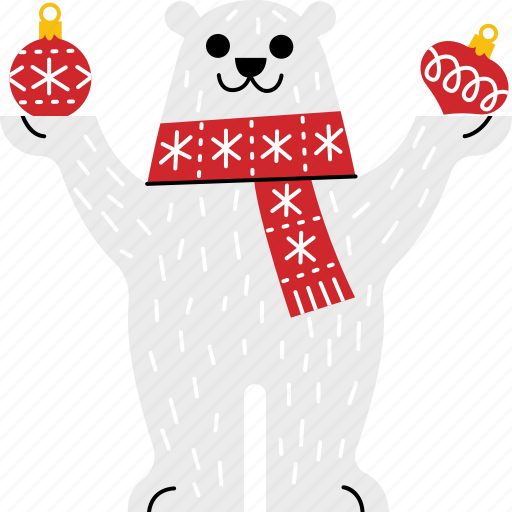 Polar, bear, christmas, scarf, winter, hat icon - Download on Iconfinder