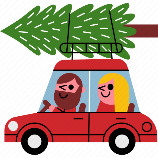 Tree, on, car, christmas, winter icon - Download on Iconfinder
