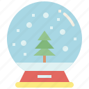 holiday, ornament, winter, christmas, globe, merry, snow