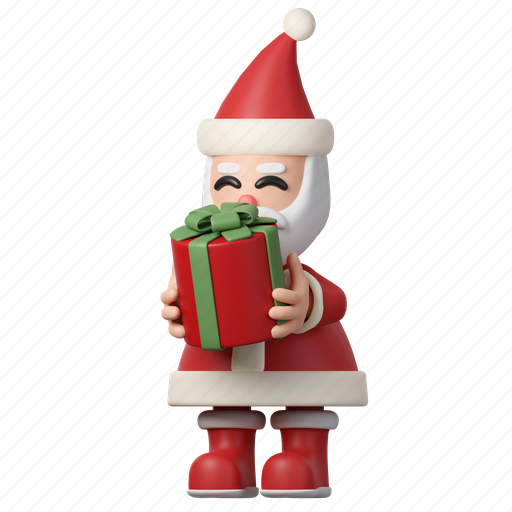 Santa, gift, christmas, celebration, xmas, winter, cold 3D illustration - Download on Iconfinder