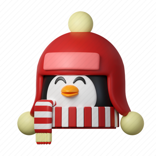 Penguin, christmas, celebration, xmas, winter, cold, holiday 3D illustration - Download on Iconfinder