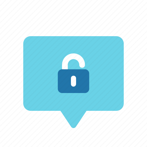 Chat, message, unencrypted, unlocked, unprotected, unsecured icon - Download on Iconfinder