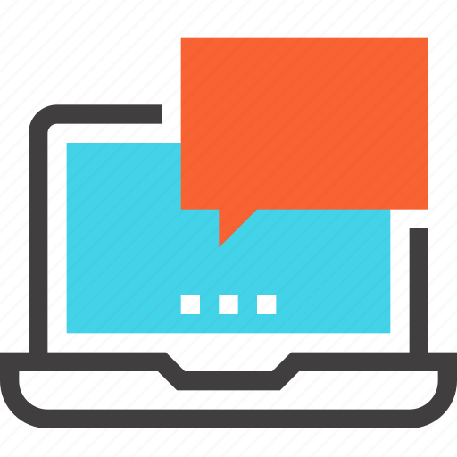 Bubble, chat, communication, conversation, laptop, message, speech icon - Download on Iconfinder
