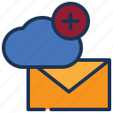 cloud, mail, envelope, add, upload, data, storage