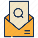 search, message, mail, envelope, magnifying, glass