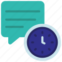 message, timer, communicate, messaging, time, clock 
