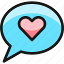 messages, bubble, heart