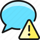 messages, bubble, warning, triangle