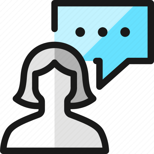 Messages, people, woman, bubble, square icon - Download on Iconfinder
