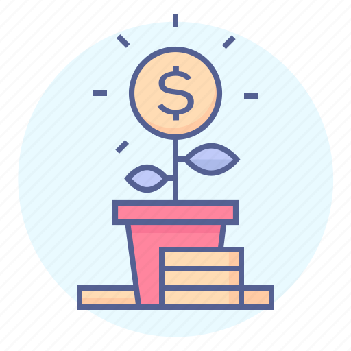 Coin, finance, growth, money, plant, pot, stack icon - Download on Iconfinder