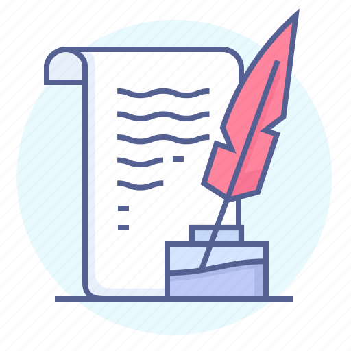 Document, ink, inkpot, law, legal, quill, scroll icon - Download on Iconfinder