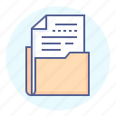 document, document in folder, folder, page, paper, paper in folder