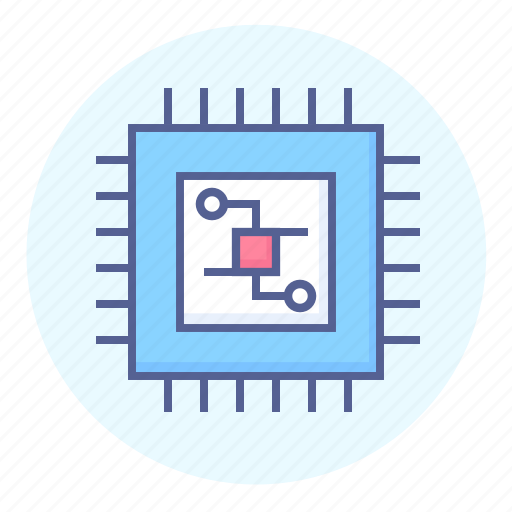 Computer, cpu, hardware, microchip, microcircuit, processor icon - Download on Iconfinder