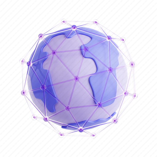 Globe, 3d icon, 3d illustration, 3d render, metaverse, network, connection icon - Download on Iconfinder