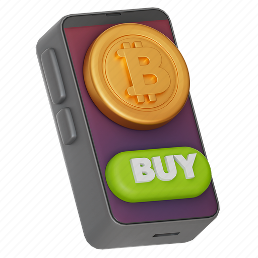 Crypto, phone, smartphone, bitcoin, buy, button, exchang 3D illustration - Download on Iconfinder