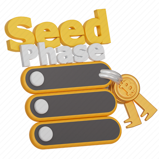 Crypto, seed phase, seed, password, key, safe, hardwarewallet 3D illustration - Download on Iconfinder