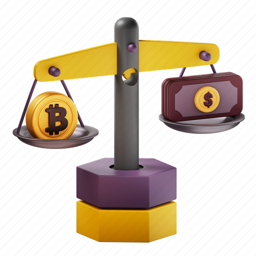 Crypto, exchange, dollar, scale, currency, cash, money 3D illustration - Download on Iconfinder