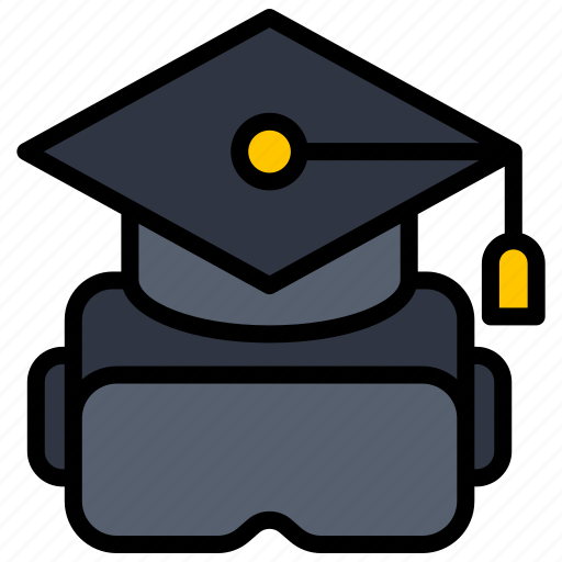 Education, vr, goggles, headset, studying, school, mortarboard icon - Download on Iconfinder