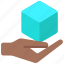 give, ar, meta, hand, 3d, cube 