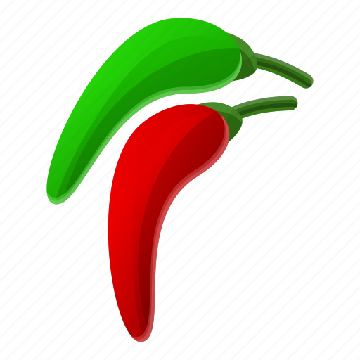 Chilli, food, green, red, retro, vintage icon - Download on Iconfinder