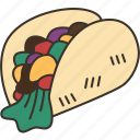 taco, tortilla, meal, food, mexican