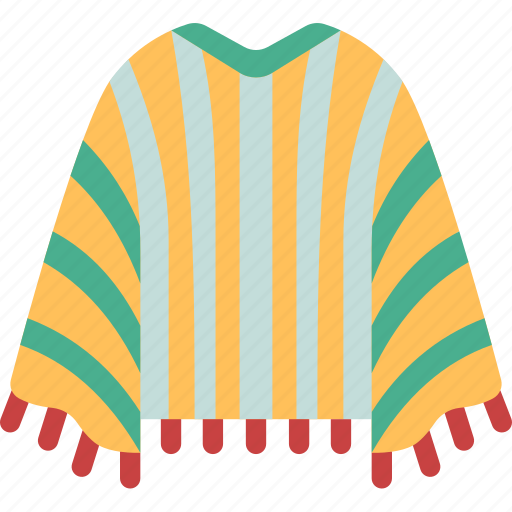Poncho, outerwear, ethnic, clothes, fashion icon - Download on Iconfinder