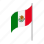 country, flag, isometric, mexico, national, patriotic, patriotism 