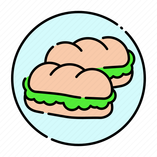 Bread, breakfast, culinary, food, kitchen, restaurant, sandwich icon - Download on Iconfinder