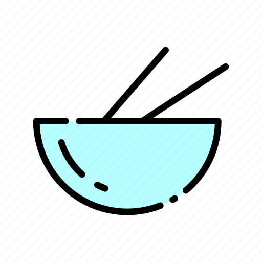 Bowl, chopsticks, culinary, food, kitchen, meal, restaurant icon - Download on Iconfinder