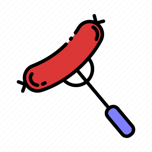 Culinary, food, fork, hotdog, kitchen, restaurant, sausage icon - Download on Iconfinder