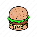 burger, culinary, fastfood, food, kitchen, meat, restaurant