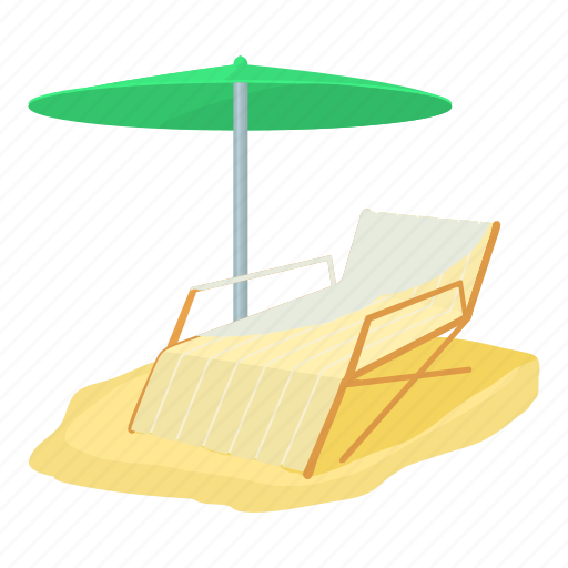 Cartoon, chair, deck, deck chair, leisure, travel, tropical icon - Download on Iconfinder