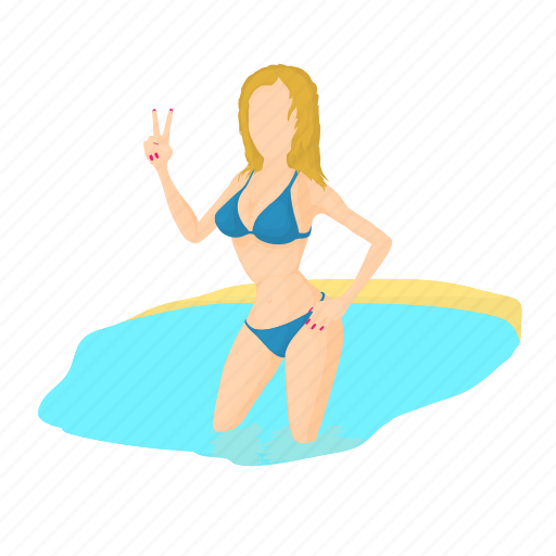 Beach, cartoon, drink, holiday, ocean, wave, woman icon - Download on Iconfinder
