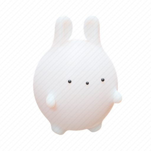Chubby, rabbit, animal, bunny, mid autumn, chinese, traditional 3D illustration - Download on Iconfinder