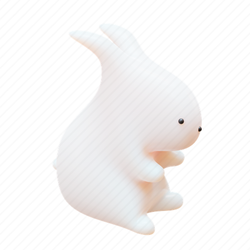 Standing, rabbit, animal, bunny, mid autumn, chinese, traditional 3D illustration - Download on Iconfinder
