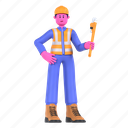 pipe wrench, repair, spanner, adjustable, plumber, construction, architecture, worker, labor 