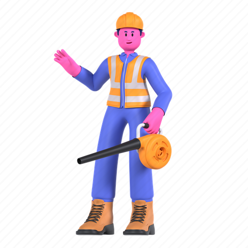 Air blower, cleaning, cleaner, vacuum, electric, construction, architecture 3D illustration - Download on Iconfinder