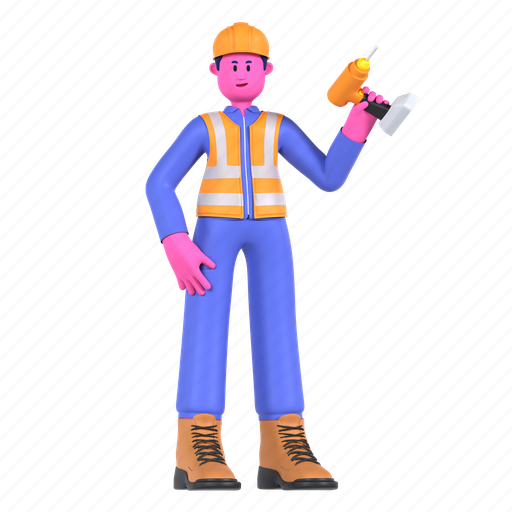 Drill, drilling, repair, electric, machine, construction, architecture 3D illustration - Download on Iconfinder