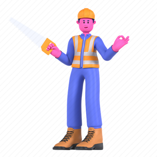 Saw, sawing, wood, cut, cutting, construction, architecture 3D illustration - Download on Iconfinder