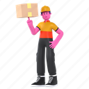 cool pose, deliveryman, box, pose, product, shipping, delivery, courier, package 