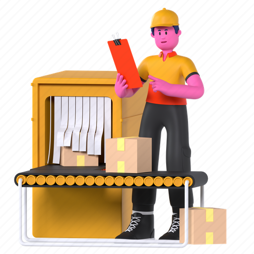 Conveyor, check, production, warehouse, product, shipping, delivery 3D illustration - Download on Iconfinder