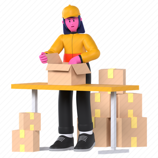 Packing, pack, process, products, production, delivery, shipping 3D illustration - Download on Iconfinder