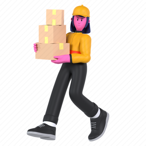 Stacks of package, busy, boxes, service, deliveryman, delivery, shipping 3D illustration - Download on Iconfinder