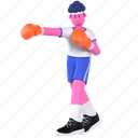 boxing, gloves, punch, boxer, fight, sport, athlete, competition, 3d character 