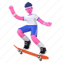 skateboard, skateboarding, skate, skater, sport, athlete, competition, 3d character 