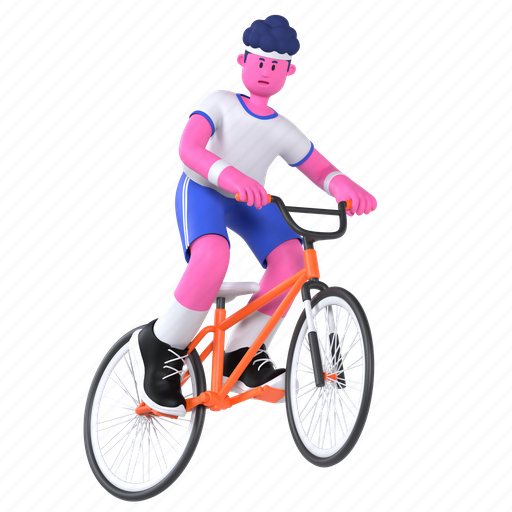 Bmx, bicycle, bike, cycle, ride, sport, athlete 3D illustration - Download on Iconfinder
