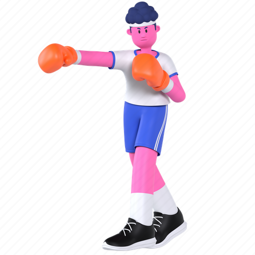 Boxing, gloves, punch, boxer, fight, sport, athlete 3D illustration - Download on Iconfinder