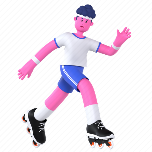 Roller blade, skate, shoes, skating, skater, sport, athlete 3D illustration - Download on Iconfinder