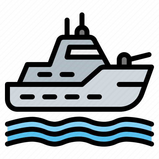 Battleship, army, boat, military, warship icon - Download on Iconfinder